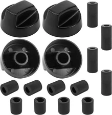 Black Oven Control Switch Knob Premium Replacement Part Pack of 4 12 Adapters
