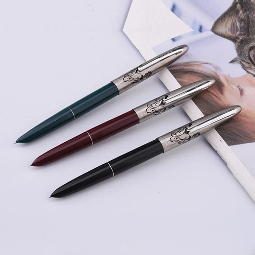Early HERO Pen 329 Horse Printed Fountain Pens Vintage Pen Fine Hooded Nib Lot 3