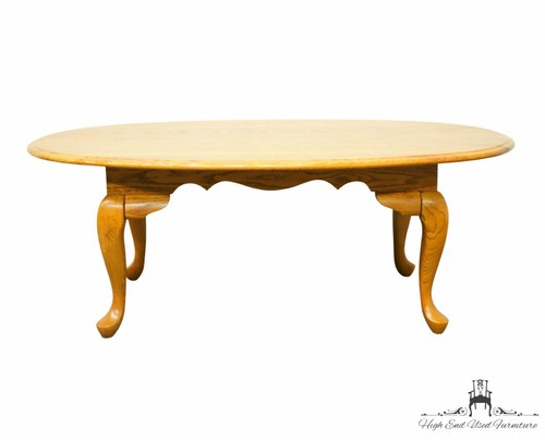 BROYHILL FURNITURE Solid Oak Rustic Traditional Style 45" Accent Oval Coffee ...