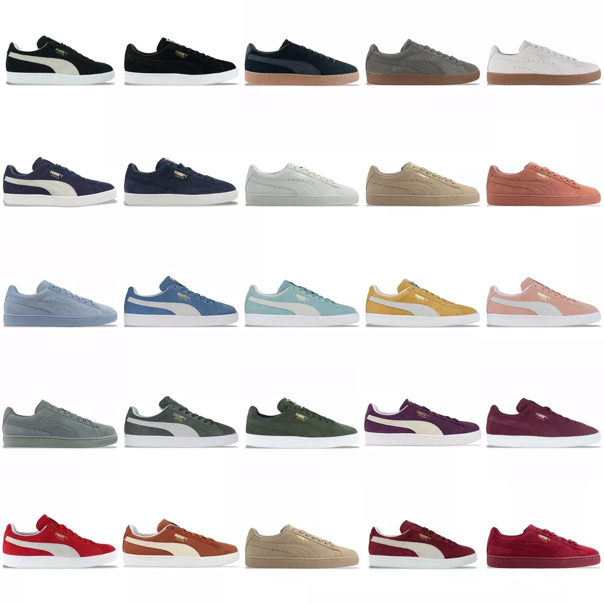 PUMA SUEDE CLASSIC TRAINERS - BLACK, BLUE, BURGUNDY, GREY, NAVY, GREEN &  MORE