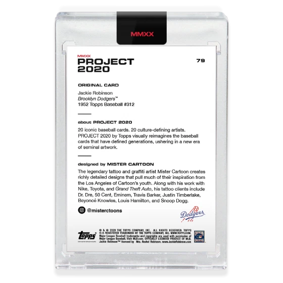 TOPPS PROJECT 2020 JACKIE ROBINSON #79 MISTER CARTOON PR: 11,634 - IN HAND - Image 2 of 2