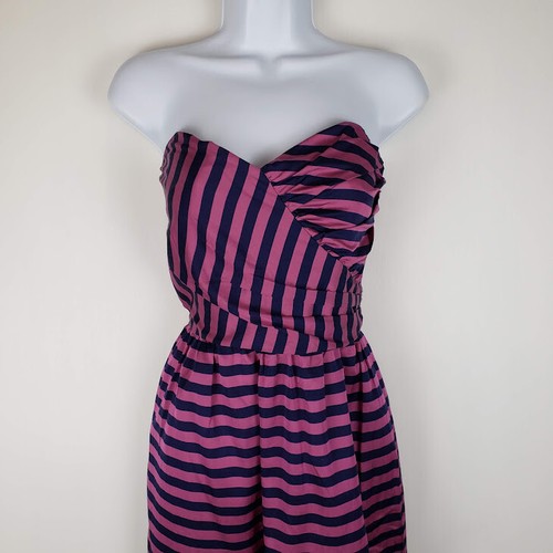 Corey Lynn Calter Strapless Sweetheart Dress NWT Striped Silk Cotton Size 10 - Picture 2 of 8