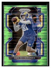 2021 Panini Prizm #413 Ben Skowronek Neon Green Pulsar RC Rams