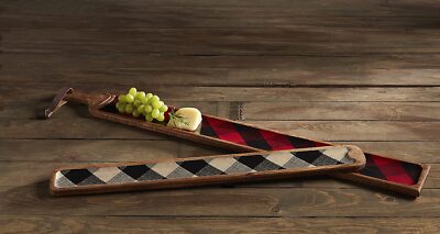 Mud Pie E1 Long Buffalo Check Enamel Boards 3x 24'' | large 4x 33.25'' 47500159...