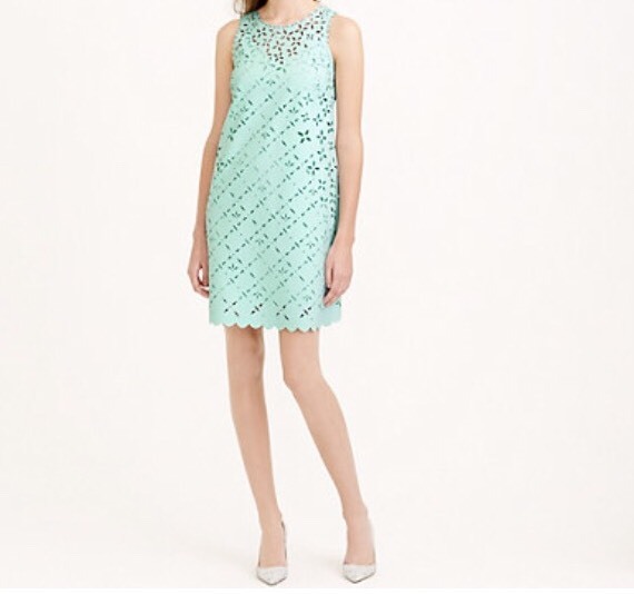 NWT J Crew LASER-CUT FLORAL SHIFT DRESS Size 12