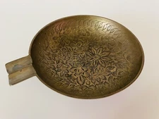 Vintage Z. Y. India Brass Round Ashtray