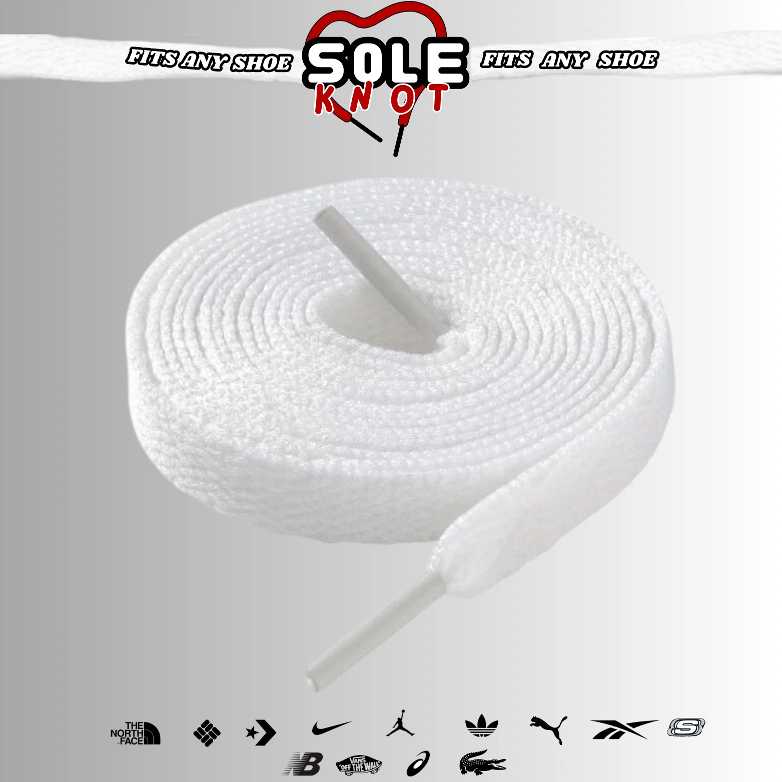 Lacets de chaussures plats blancs pour Af1, Air Jordan, Dunks, AirForce, Supreme par SOLE KNOT