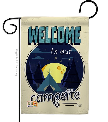 Welcome Campsite Outdoor Camp Fire Moon Fun Summer Garden House Yard Flag - 第 2/13 張圖片