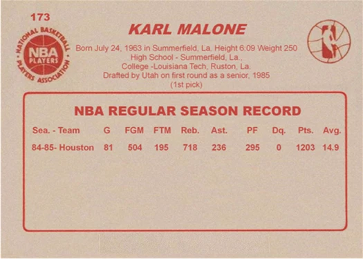 KARL MALONE STAR 85## BUY 5 GET 1 FREE ## or 30% OFF 12 OR MORE - Image 2 of 2