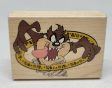 Taz's Line wood rubber stamp Tasmanian Devil Looney Tunes Rubber Stampede A716D