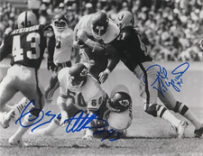 PHIL VILLAPIANO / GEORGE ATKINSON  OAKLAND RAIDERS  ACTION SIGNED 8x10