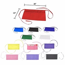 Waist Aprons Commercial Restaurant Home Bib Spun Poly Cotton Kitchen (3 Pockets)