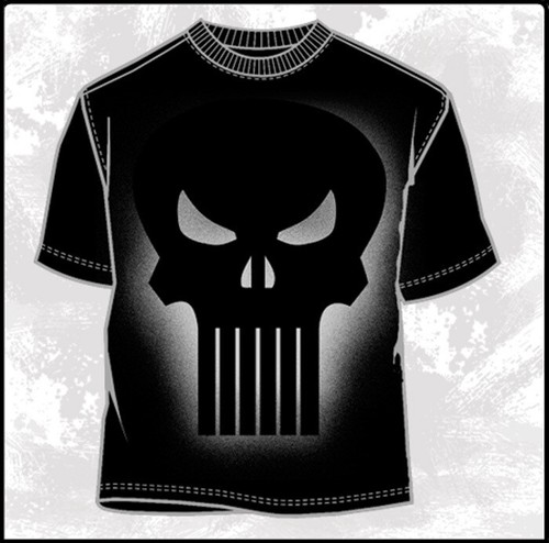 Marvel Punisher Lighted Skull Adult T-Shirt * NEW SEALED * - Picture 3 of 3