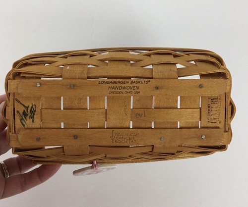 Longaberger 2000 Classic Horizon of Hope Basket w/Lid Whitewashed Combo Set NEW - Picture 8 of 11