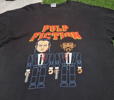 Vintage 2000's Pulp Fiction Caricature Movie Promo T-Shirt Robot
