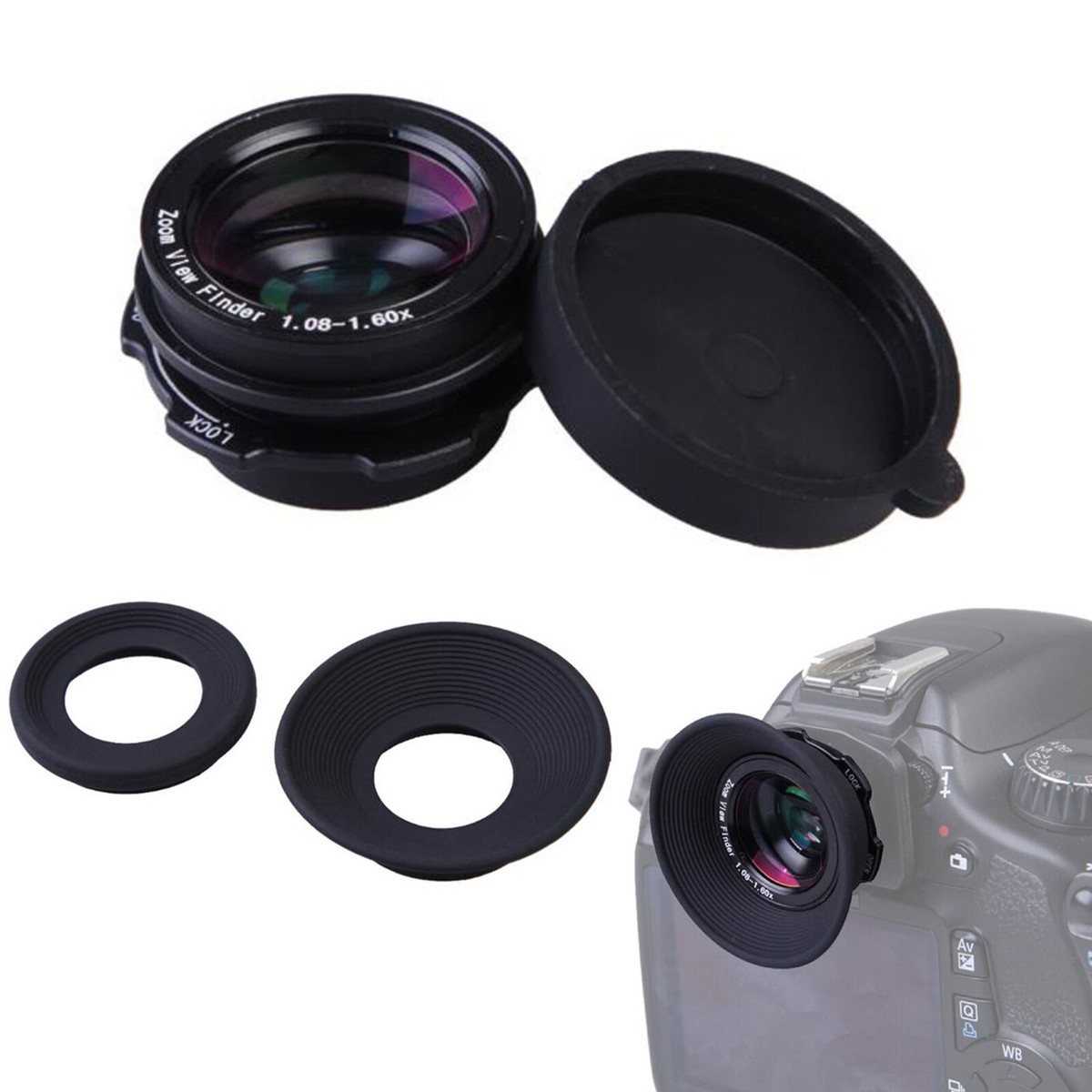 1.08x-1.60x Zoom Viewfinder Eyepiece Magnifier for Nikon D60 D80