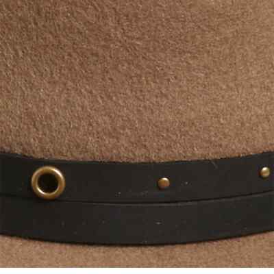 Frye Studded Belted Boater Hat In Mushroom Tan Small/Medium  display picture 1
