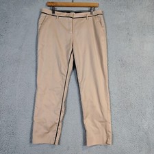 Dorothee Schumacher Pants Womens 4 Beige Wool Blend Straight Leg Cropped Preppy