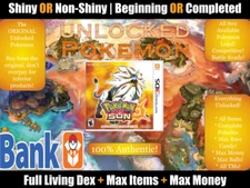 Unlocked Pokemon Sun, All 802 Pokemon, Events, Alolan Forms, Max Items, Money