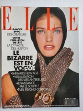 1989 ELLE France mag Claudia SCHIFFER Emma SJOBERG Roberta CHIRKO Lauren Hutton
