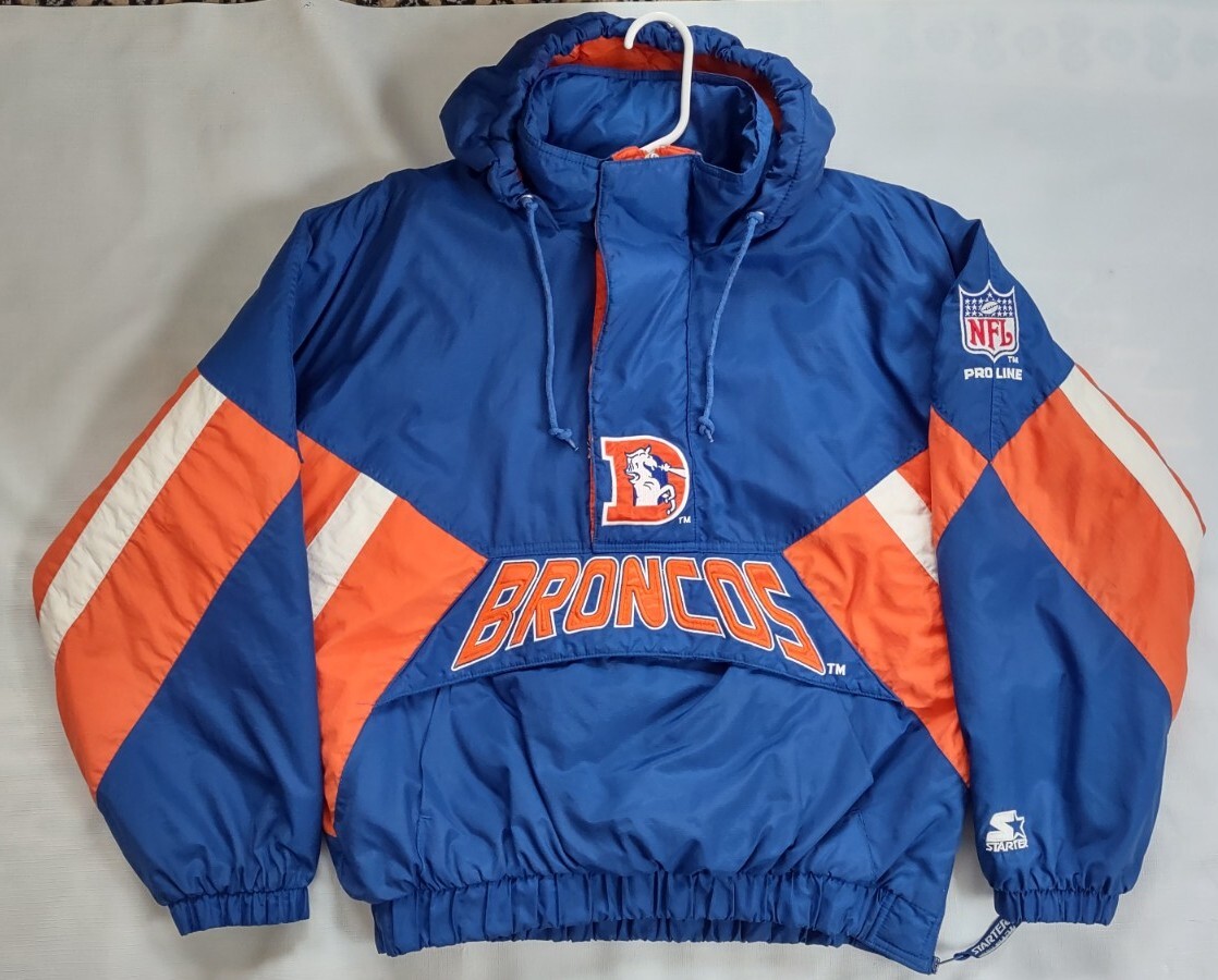 デンバー・ブロンコスのジップアップウィンタージャケット VTG STARTER PRO LINE DENVER BRONCOS 1/2 ZIPP WITH HOOD