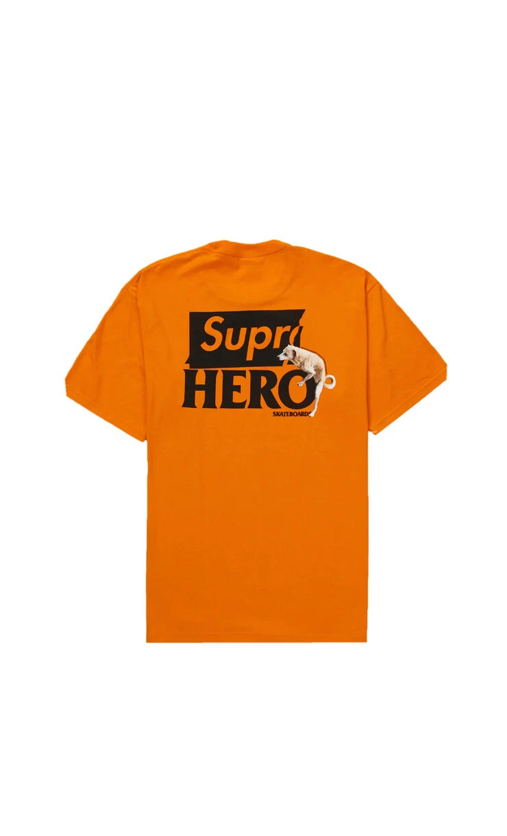 T shirt homme à manches courtes Supreme ANTIHERO Dog streetwear hypebeast orange petit