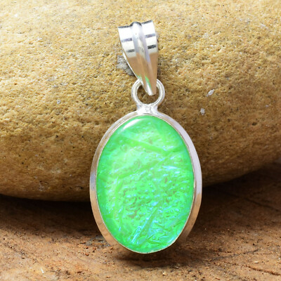 Collier Pendentif Opale Naturelle Blanc Sur Argent Sterling 925 - Longueur 45,7 Cm, Pierre Ovale 13-16 Mm