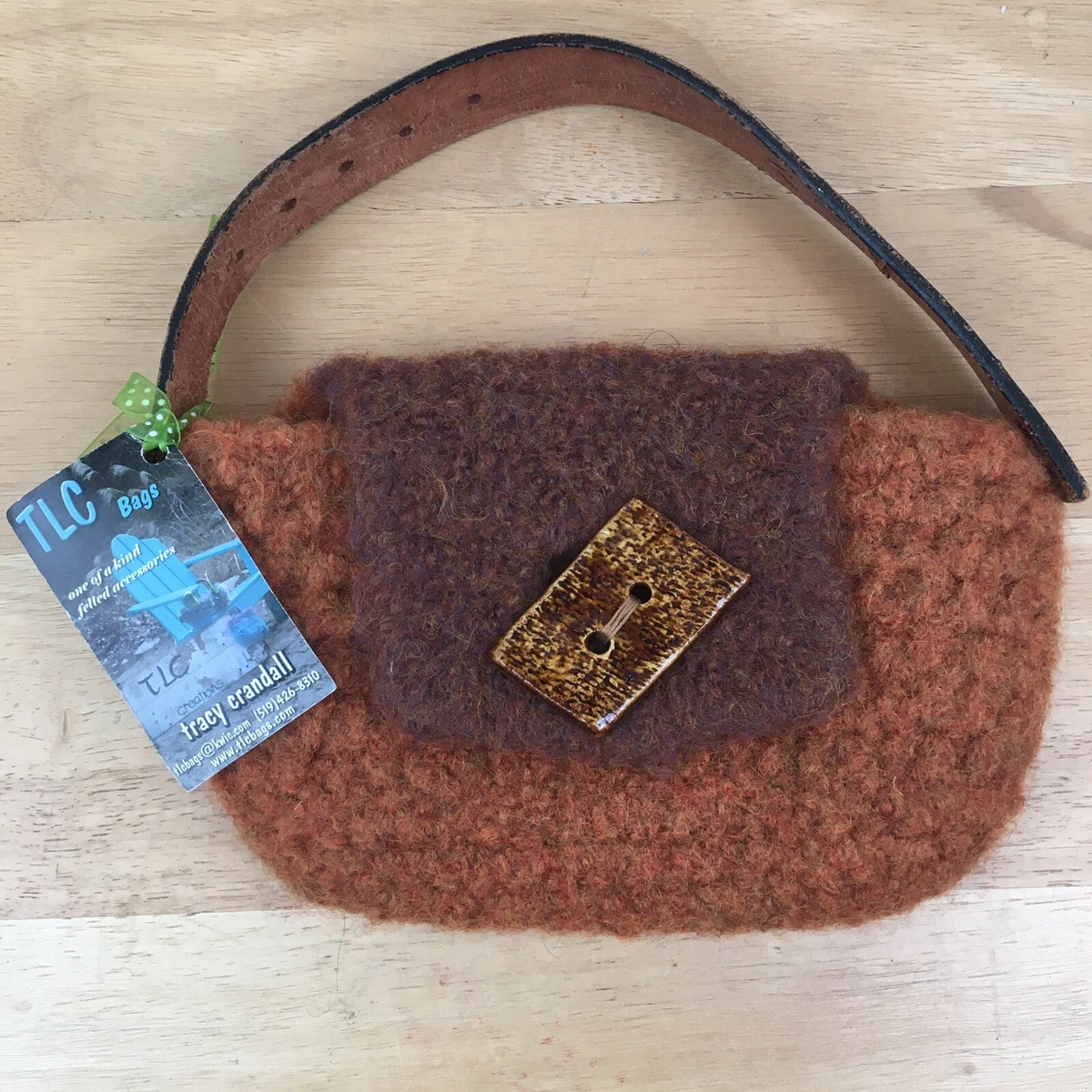 Tracy Crandall Purse TLC Bags One Of A Kind Felted Leather Handle