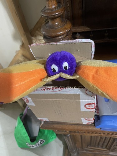 B.J. Peluche Toy Company Mariposa Amarillo Naranja Púrpura Vintage 10" - Imagen 3 de 4