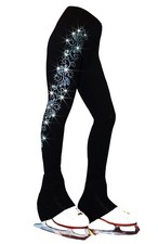 Ice Skating Pants with "Aqua Swirls" Rhinestones Design