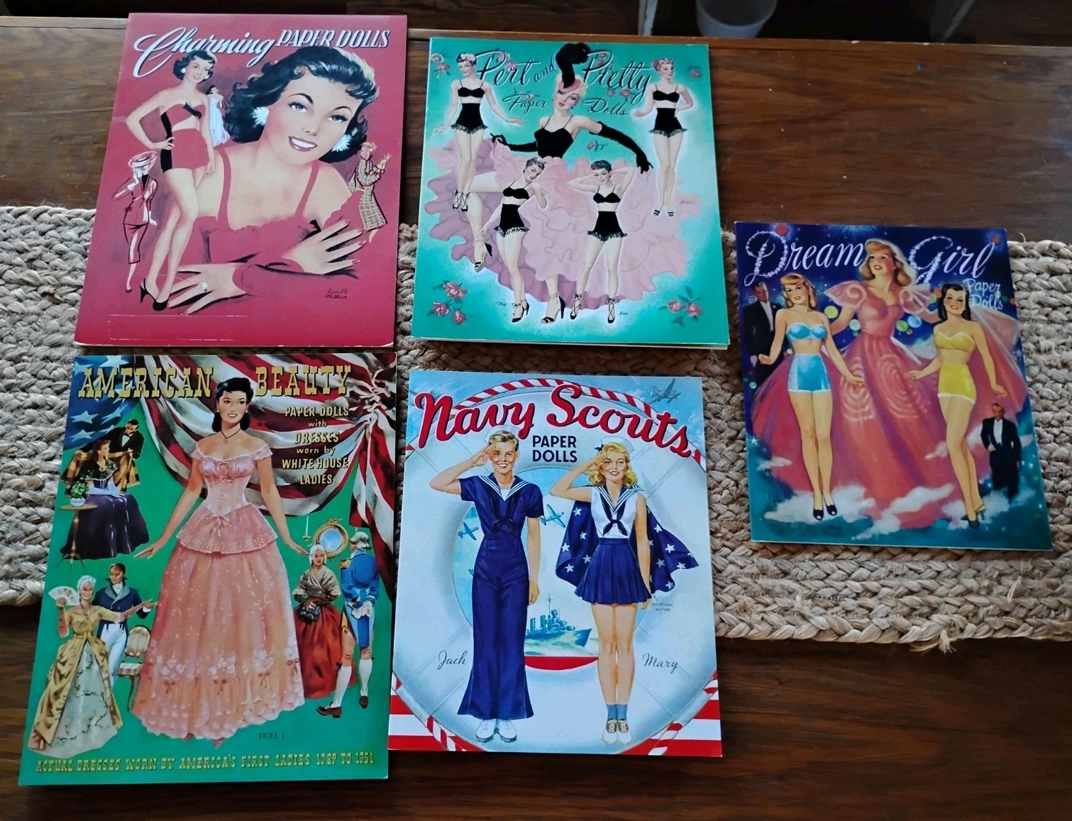 Vintage New Lot 5 Pert & Pretty, Charming, Dream Girls Paper Doll Books Uncut