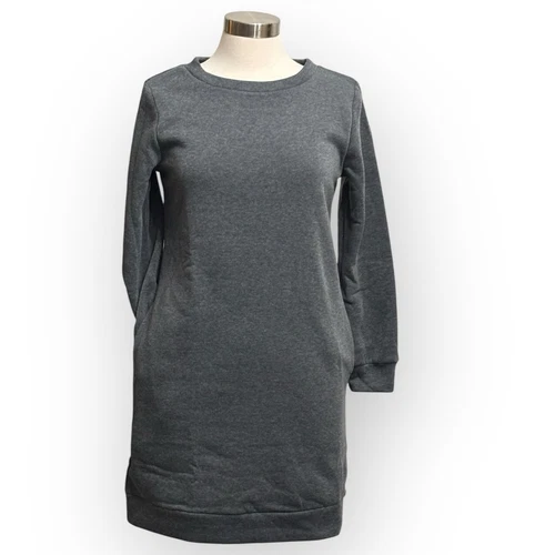 VETEMENTS Maglione donna piccolo grigio camicia vestito pullover manica lunga elasticizzato tasche