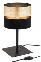 Tischleuchte Nachttisch Schwarz Gold Modern E27 H:38 Cm Tischlampe Schlafzimmer