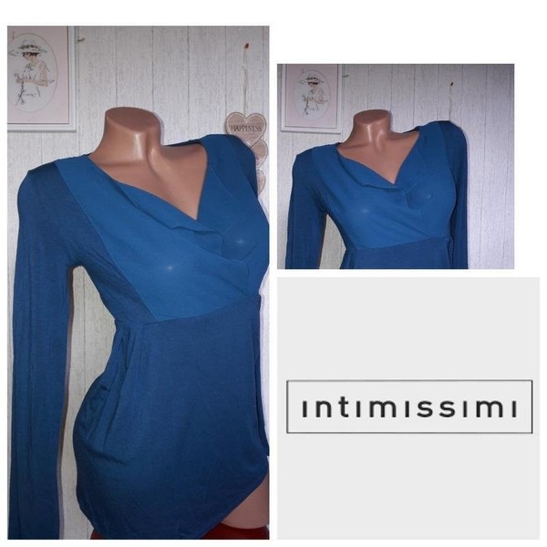 Women Intimissimi Shirt Turquoise Knit 36 / S / 44
