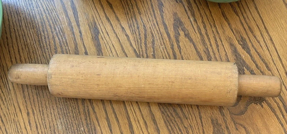 Primitive Farmhouse Rolling Pin Solid Wood; All One Piece; Large