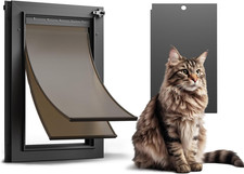 Cat Door for Door, All Aluminum Frame, Small Pet Door for Interior and Exterior,