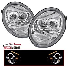 Projector Headlights Fits 1998-2005 Vw Volkswagen Beetle Led Halo Leftright