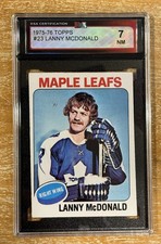 1975-76 TOPPS NHL HOCKEY CARD #23 LANNY MCDONALD TORONTO MAPLE LEAFS   KSA 7 NM