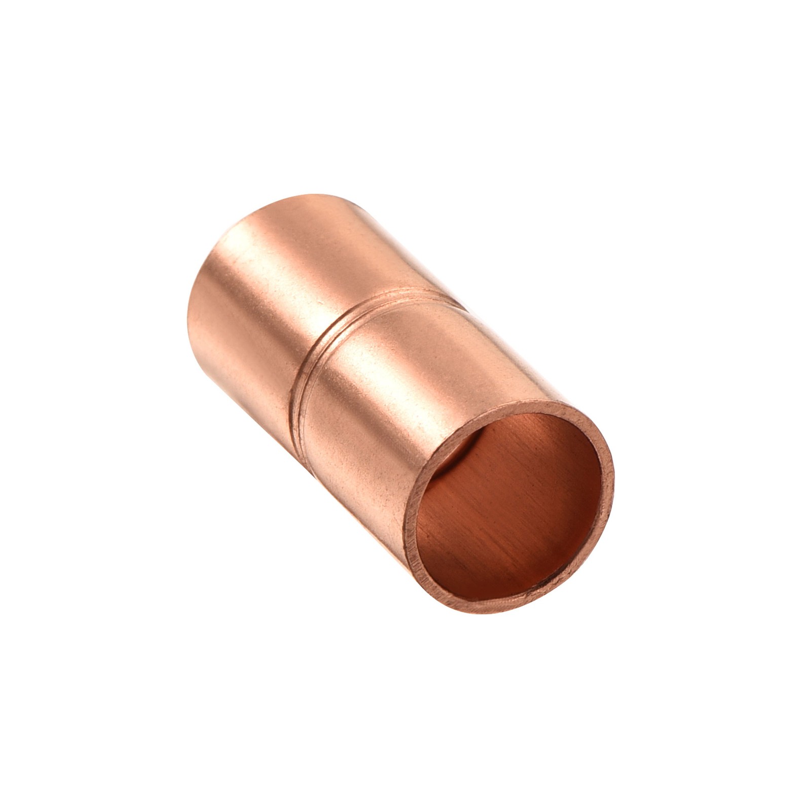 1/4"ID Welding Joint Copper Coupling Fittings w Rolled Tube Stop Sweat Ends,5pcs