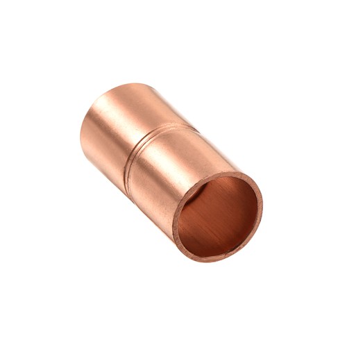 1/4"ID Welding Joint Copper Coupling Fittings w Rolled Tube Stop Sweat Ends,5pcs