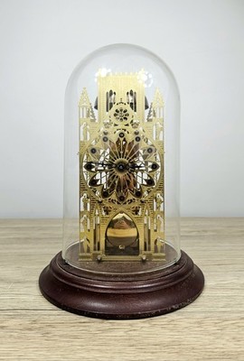 The York Minster Cathedral Skeleton Clock West German Franz Hermle 1984 Vintage