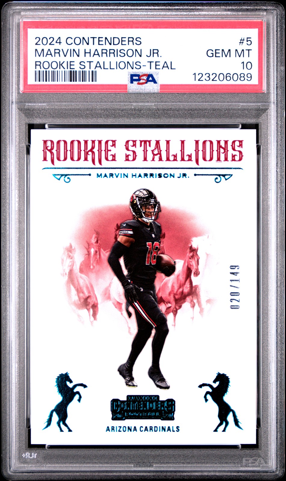 Marvin Harrison Jr. Panini Contenders Rookie Stallions #5 Teal