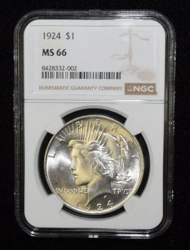 1924 P NGC MS66 Silver $1 Peace Dollar