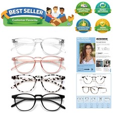 Blue Light Blocking Glasses for women/men - 4Pack Computer Reading/Gaming/TV/...