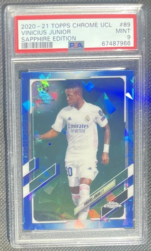 2020-21 Topps Chrome UCL Vinicius Junior Sapphire Edition PSA 9