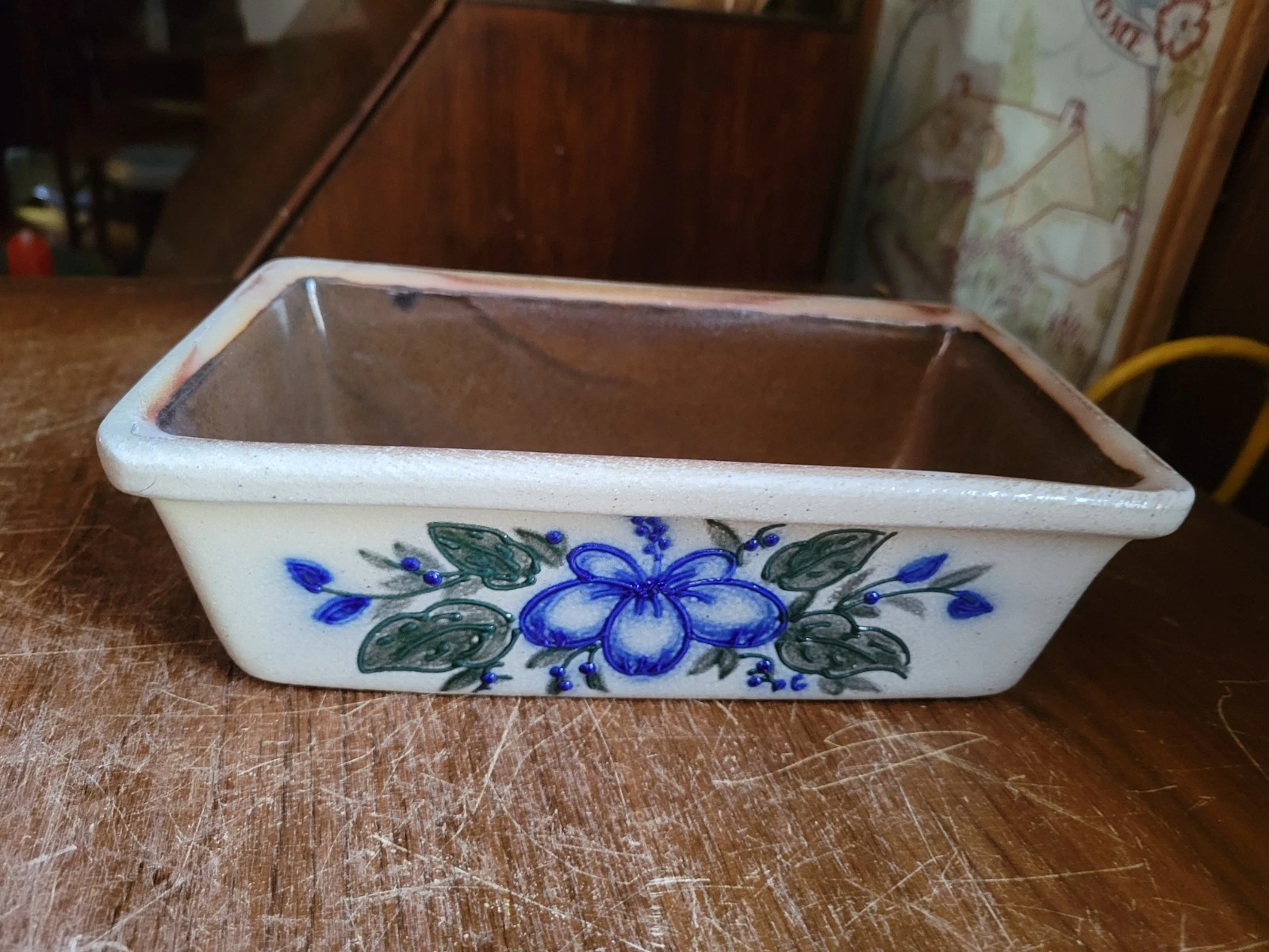 Salmon Falls Loaf Pan Blue Flower Design