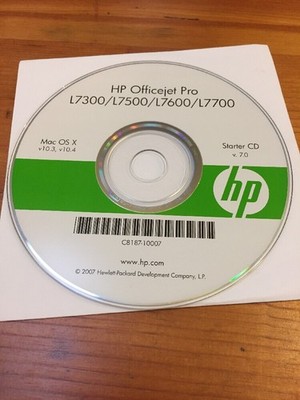 HP Officejet Pro L7300 L7500 L7600 L7700 Mac OS X 10.3 10.4 Drivers Disc CD
