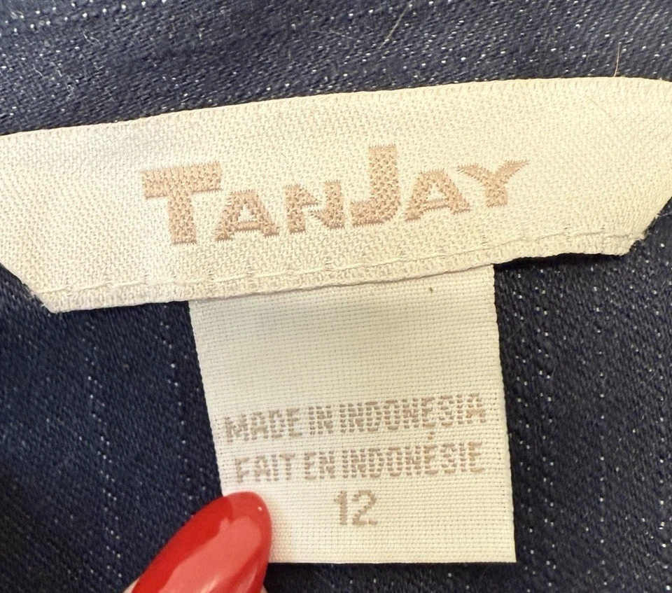 TanJay Womens Pants 32/34 and 12 Jacket 80s Denim Suit Jean Dark Wash Denim - Image 2 of 4