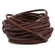 Genuine Leather Strips, Flat Natural Leather String, 3mm Wide x 7.8 Yards