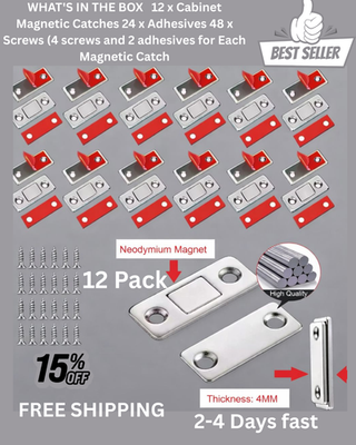 #ad 12 Pack Monkey Magnets Ultra Thin Magnetic Plates Keep It All Shut AS SEEN ON TV $9.79